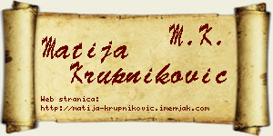Matija Krupniković vizit kartica